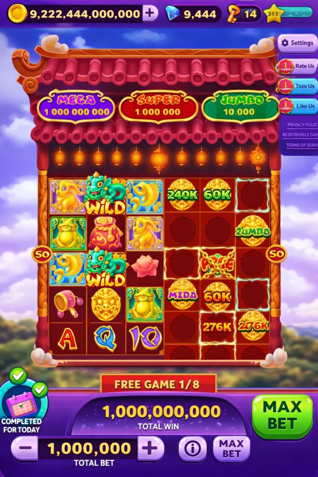 Casino coin dozer online desktop and mobile interfaces